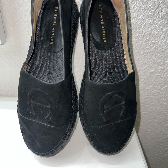 Etienne Aigner Designer Platform Espadrilles Black - Picture 8 of 8
